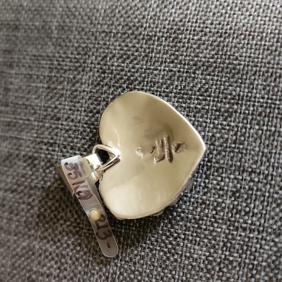 Fabulous NWT Native American Navajo Sterling & Turquoise Puff Heart Pendant - Picture 4 of 9